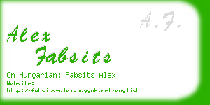 alex fabsits business card
